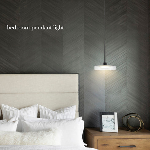 Black LED Pendant Light Modern Hanging Light 4000k