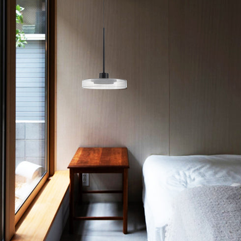 Black LED Pendant Light Modern Hanging Light 4000k