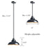 Black Pendant Light Fixture Dome Kitchen Islands Hanging Light Metal Rod