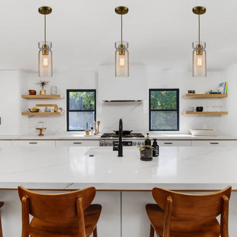 Modern Gold Kitchen Pendant Light Adjustable Hanging Light