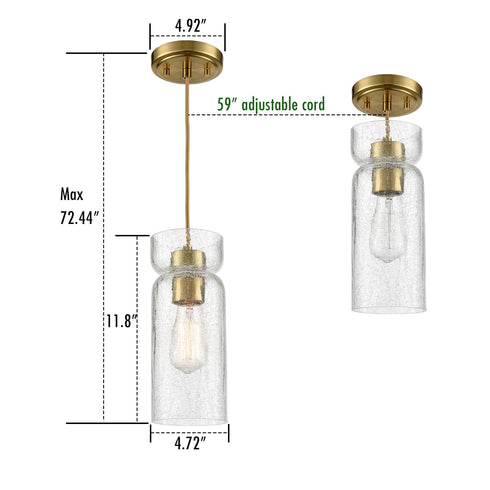 Modern Gold Kitchen Pendant Light Adjustable Hanging Light