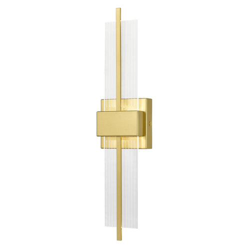 Modern LED Wall Sconce Gold Indoor Wall Light with Clear Acrylic Shade
