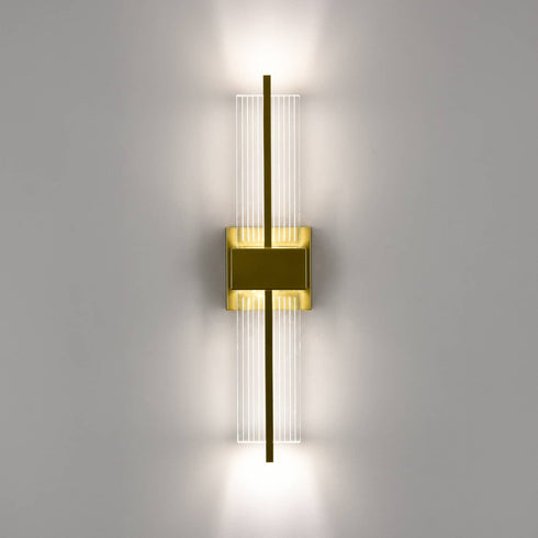 Modern LED Wall Sconce Gold Indoor Wall Light with Clear Acrylic Shade