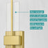Modern LED Wall Sconce Gold Indoor Wall Light with Clear Acrylic Shade