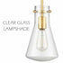 Modern Gold Pendant Light with Clear Glass Shade