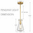 Modern Gold Pendant Light with Clear Glass Shade