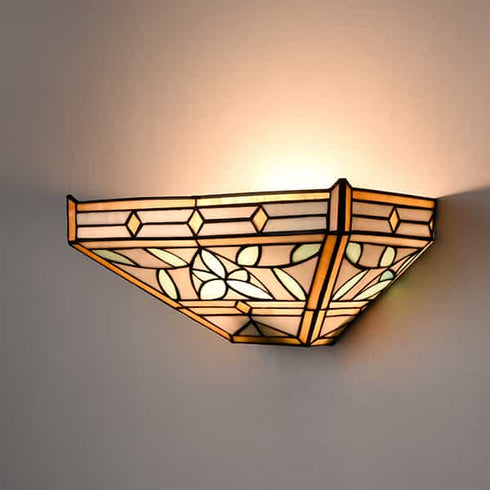 Stained Glass Sconce Light Tiffany Style Wall Mount Light