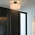 Frassinero 3-Light Semi Flush Mount Ceiling Light with Fabric Drum Shade