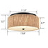LED Flush Mount Ceiling Light Brown Paper Twine Shade