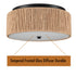 LED Flush Mount Ceiling Light Brown Paper Twine Shade