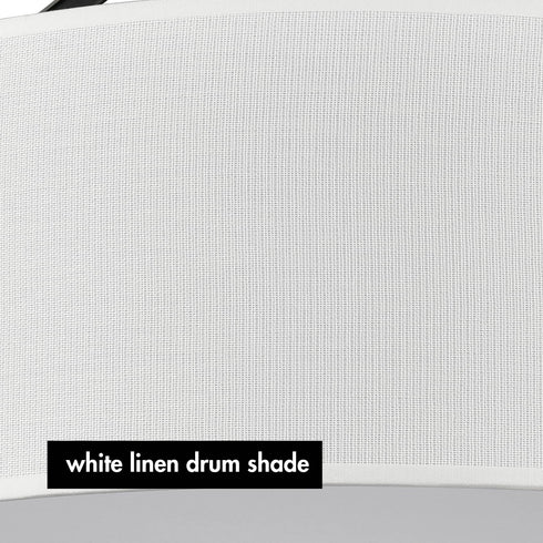 Modern Farmhouse Ceiling Light with Drum Linen Shade Black