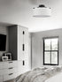 Modern Farmhouse Ceiling Light with Drum Linen Shade Black