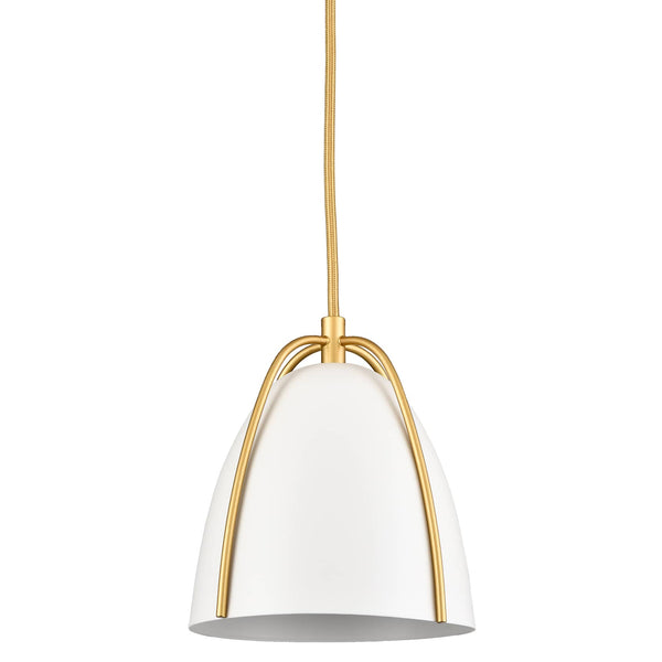 Modern Gold Kitchen Island Pendant Light White Bell Shade