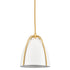 Modern Gold Kitchen Island Pendant Light White Bell Shade