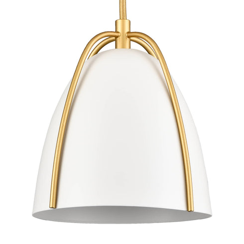 Modern Gold Kitchen Island Pendant Light White Bell Shade