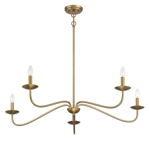 5-Light Chandelier in Matte Black