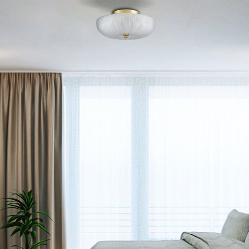 Modern 3-Light Ceiling Light Brass with 12 Inch Sanding Glass