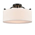 Modern Farmhouse Ceiling Light with Drum Linen Shade Black
