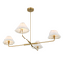 4-Light Chandelier in Natural Brass