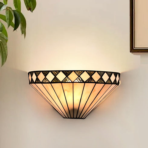 Castelmezzano Tiffany Stained Glass Vintage Wall Sconce, 1-Light