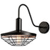 Rustica Black Wall Sconce 1-Light Farmhouse Gooseneck Wall Light Fixture with Barn Shade