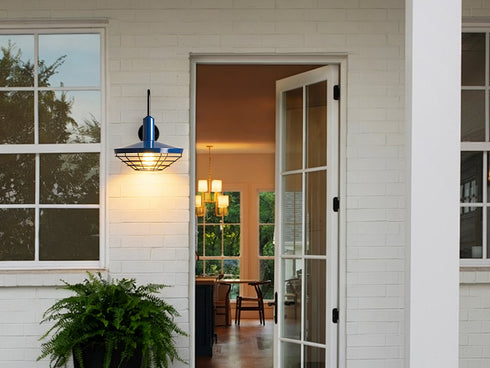 Rustica Navy Blue Wall Sconce 1-Light Farmhouse Gooseneck Wall Light Fixture with Barn Shade (Copy)