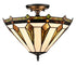 Rivello 15-inch Tiffany stained glass 3-light ceiling light
