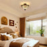 Rivello 15-Inch Tiffany Stained Glass 3-Light Ceiling Light