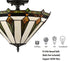 Rivello 15-Inch Tiffany Stained Glass 3-Light Ceiling Light