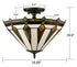 Rivello 15-Inch Tiffany Stained Glass 3-Light Ceiling Light
