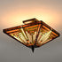 Caramanico Tiffany Style 3-Light Semi-Flush Mount Stained Glass Ceiling Light
