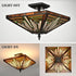 Caramanico Tiffany Style 3-Light Semi-Flush Mount Stained Glass Ceiling Light