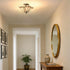 Guardiagrele Tiffany Style 3-Light Semi-Flush Mount Geometric Stained Glass Ceiling Light