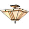 Guardiagrele Tiffany style geometric stained glass semi-flush ceiling light