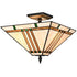 Guardiagrele Tiffany style geometric stained glass semi-flush ceiling light