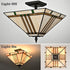 Guardiagrele Tiffany Style 3-Light Semi-Flush Mount Geometric Stained Glass Ceiling Light