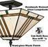 Guardiagrele Tiffany Style 3-Light Semi-Flush Mount Geometric Stained Glass Ceiling Light