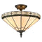 Tagliacozzo Tiffany style 3-light flush mount stained glass ceiling light