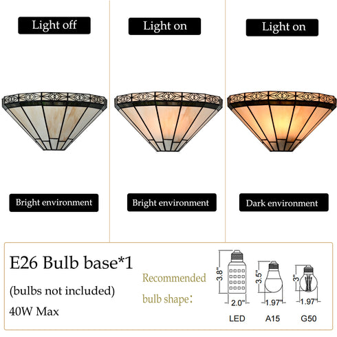 Navelli Tiffany Style 1-Light Stained Glass Wall Sconce