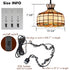Urbino Black Tiffany Plug-In Pendant Light with Stained Glass Dome Shade