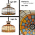 Urbino Black Tiffany Plug-In Pendant Light with Stained Glass Dome Shade