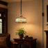 Urbino Black Tiffany Plug-In Pendant Light with Stained Glass Dome Shade