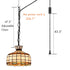Urbino Black Tiffany Plug-In Pendant Light with Stained Glass Dome Shade