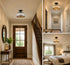 Lucca Tiffany Style Black Flush Mount Ceiling Light with Dome Stained Glass