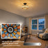Lucca Tiffany Style Black Flush Mount Ceiling Light with Dome Stained Glass