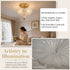 Erice 2-Light Gold Semi-Flush Mount Ceiling Light with Clear Feather Glass Shade