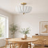 Siracusa Modern Gold Milky Crackle Glass 3-Light Semi-Flush Mount Ceiling Light
