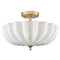 Siracusa Modern Gold Milky Crackle Glass 3-Light Semi-Flush Mount Ceiling Light