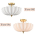Siracusa Modern Gold Milky Crackle Glass 3-Light Semi-Flush Mount Ceiling Light