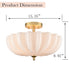 Siracusa Modern Gold Milky Crackle Glass 3-Light Semi-Flush Mount Ceiling Light